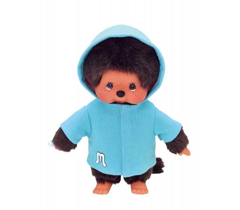 Monchhichi Fashion Blauwe Parka Met Capuchon