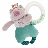 Moulin Roty 'Les Pachats' Ring-Rammelaar Kat Grijs-Blauw