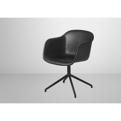 Muuto Fiber ArmChair Swivel Silk Black 