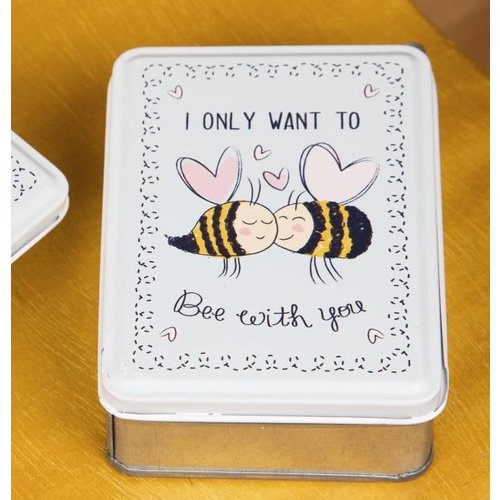 Tinnen doosjes 'I only want to bee with you' 