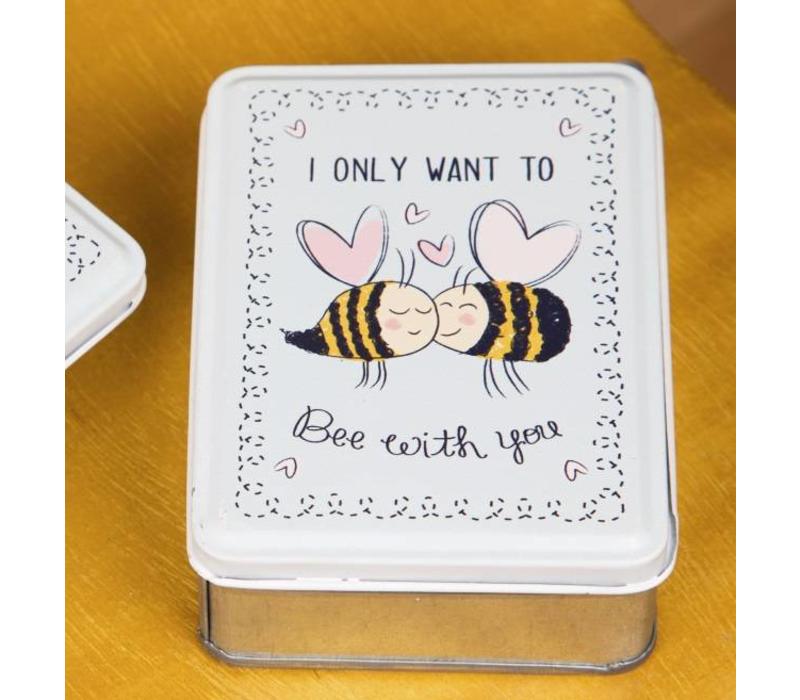 Tinnen doosjes 'I only want to bee with you'