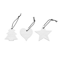 Sagaform Ceramic Christmas Decorations White 3-pack (Christamas Tree, heart, star)