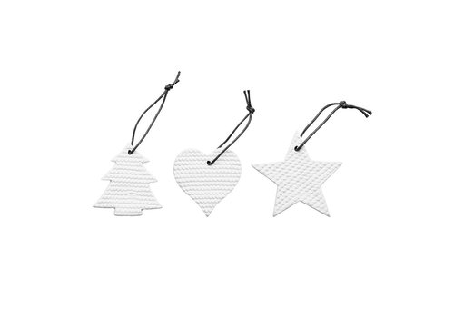 Sagaform Sagaform Ceramic Christmas Decorations White 3-pack (Christamas Tree, heart, star)