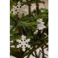 Sagaform Ceramic Christmas Decorations White 3-pack (Christamas Tree, heart, star)