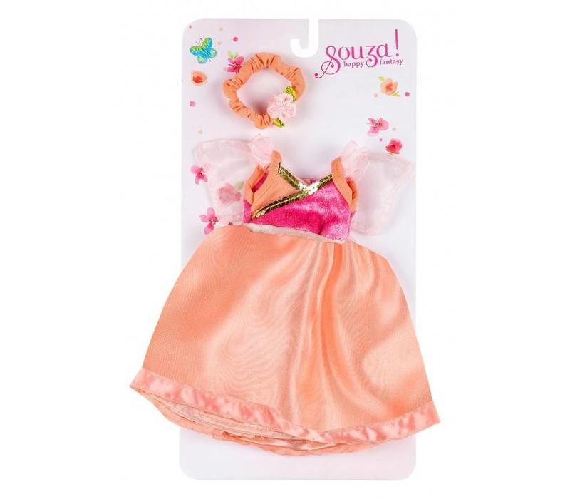 Souza! Poppenkleding Yoline Jurk & Haarband Zalm Roze