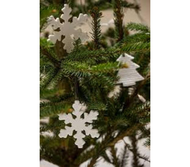 Sagaform Keramieken Kerstboomdecoratie Snowflake 3-pack