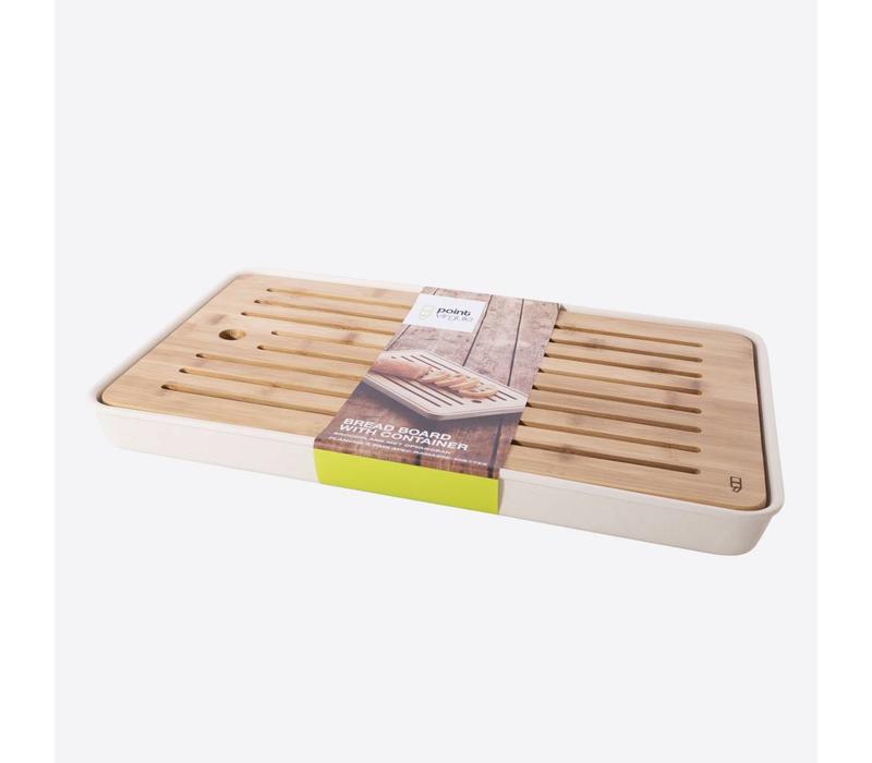 Point Virgule Bamboo Bread Board With Bamboo Fiber Container 43x26x4,3 cm
