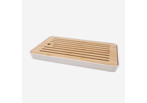 Point-Virgule Point Virgule Bamboe Broodplank & Bamboevezel Opvangbak Wit 43x26x4,3 cm