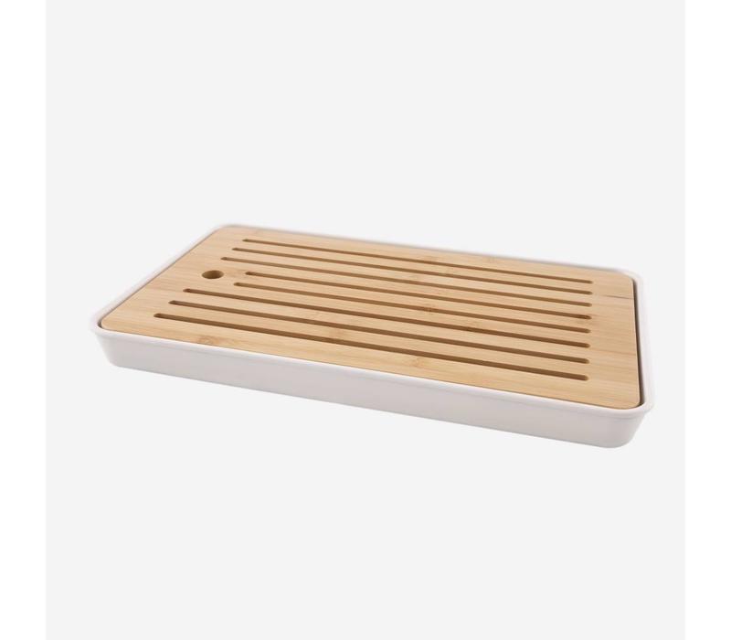 Point Virgule Bamboo Bread Board With Bamboo Fiber Container 43x26x4,3 cm