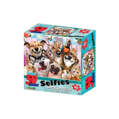 Prime 3D Puzzel Selfie Pets 63 st 