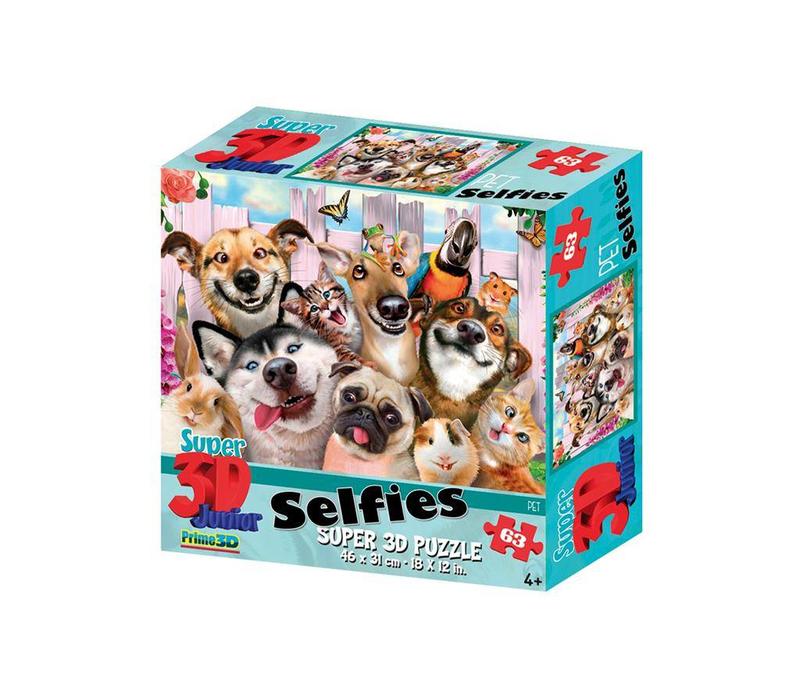 Prime 3D Puzzel Selfie Pets 63 st