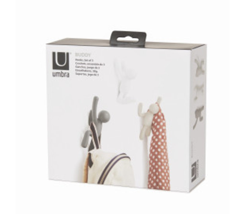 Umbra Buddy Hook Portemanteau Mural Multicolore Gris