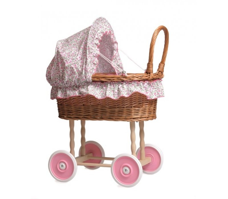 Egmont Toys Wicker Pram with Flower Bedding