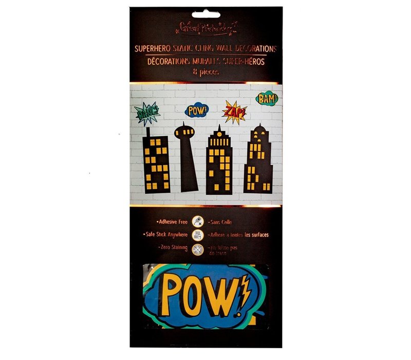 Great Pretenders Superhero Static Cling Wall Decoration