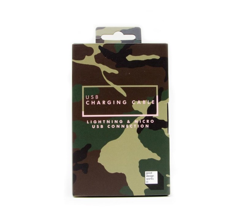 Suck UK Câble de Chargement USB Edition Camouflage