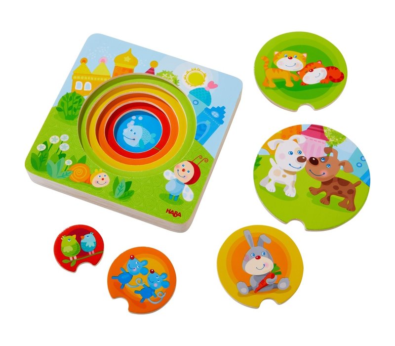 Haba Puzzle en Bois Bébés Animaux Multicolores