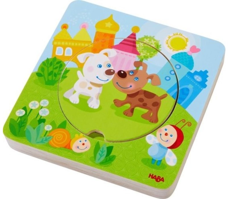 Haba Puzzle en Bois Bébés Animaux Multicolores