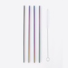 Point-Virgule Point Virgule Set of 4 Stainless Steel Drinking Straws with Cleaning Brush