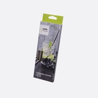 Point Virgule Set of 4 Stainless Steel Drinking Straws with Cleaning Brush