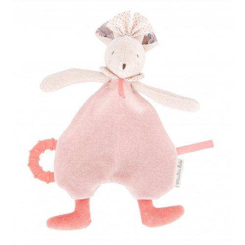 Moulin Roty Doudou avec Anneau Dentaire Souris Rose 'Il Était Une Fois' 