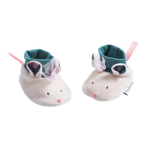 Moulin Roty Baby Slippers Mouse 'Il Était Une Fois' 