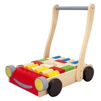 Plan Toys Loopwagen Auto met Bouwblokken