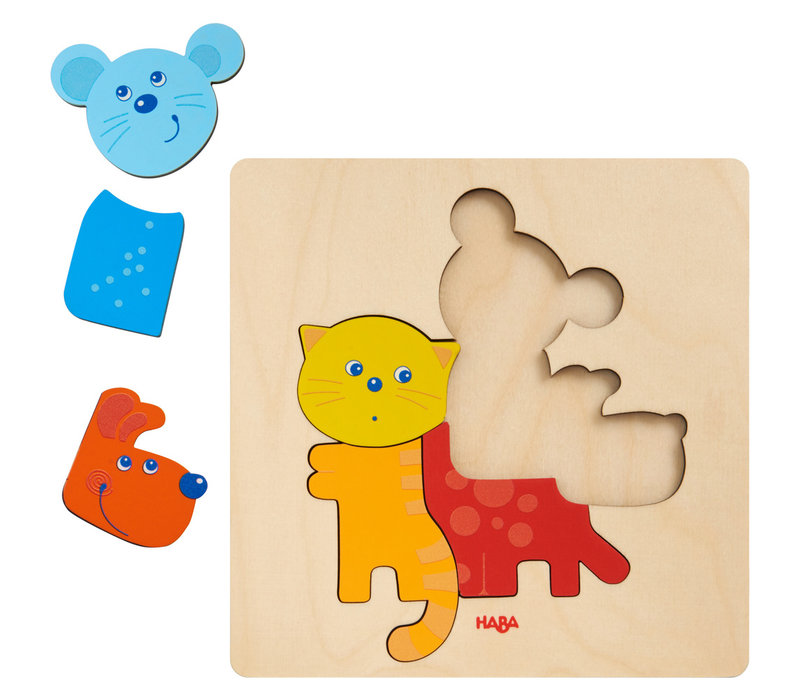 Haba Puzzle en Bois Animaux Familiers