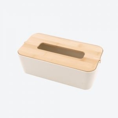 Point-Virgule Bamboo Fiber Tissue Box Off-White 