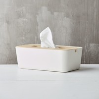 Point-Virgule Bamboo Fiber Tissue Box Off-White