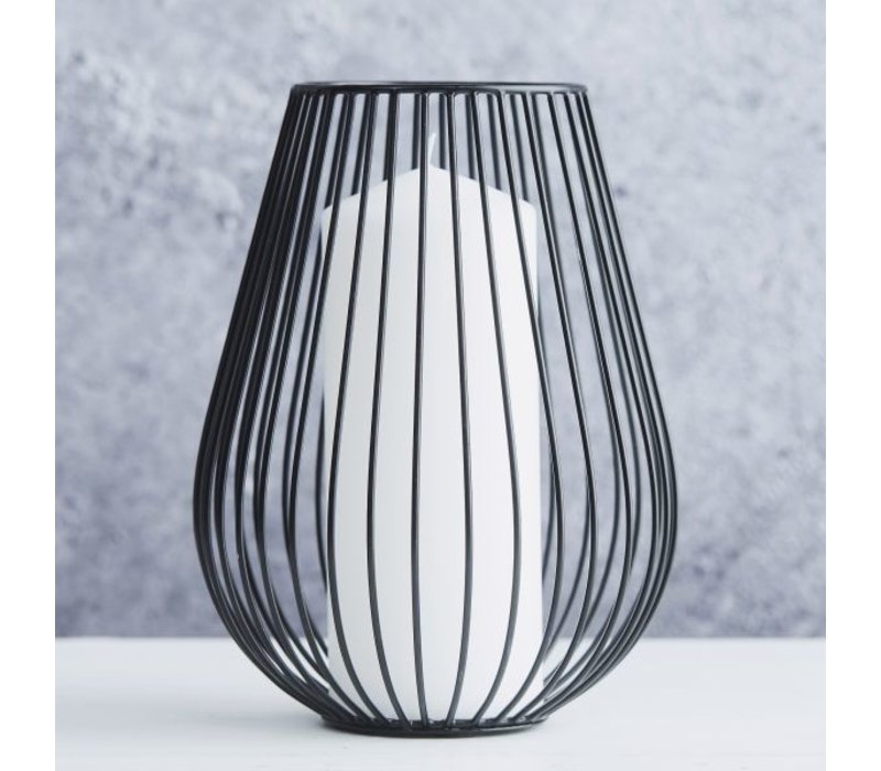 Point-Virgule Wire Candle Holder Black 17 cm