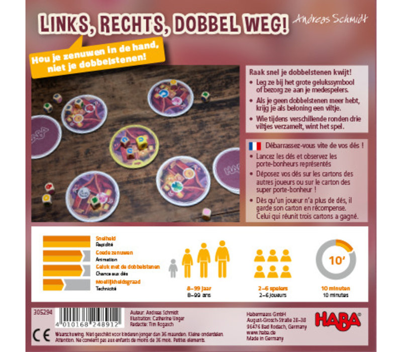 Haba Spel Links, Rechts, Dobbel Weg!