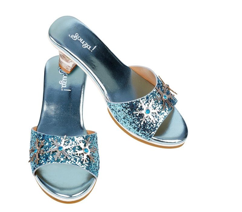 Souza! Slipper Hoge Hak Ijskoningin L. Blauw Metallic Maat 24-25