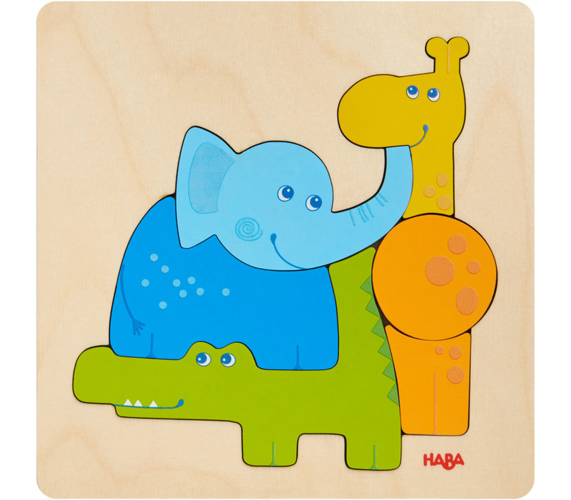 Haba Puzzle en Bois Animaux du Zoo