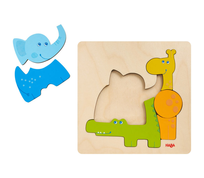 Haba Puzzle en Bois Animaux du Zoo