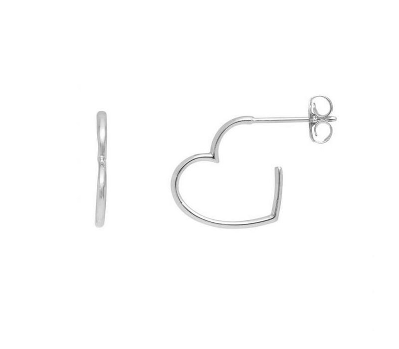 Estella Bartlett Boucles D'Oreilles Hoop Open Heart Argenté