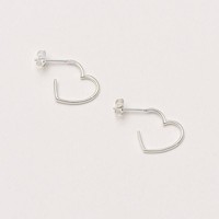 Estella Bartlett Boucles D'Oreilles Hoop Open Heart Argenté