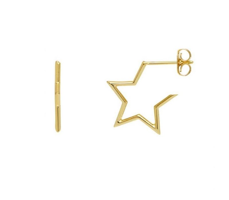 Estella Bartlett Open Star Hoop Earrings Gold Plated