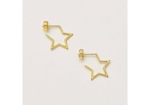 Estella Bartlett Estella Bartlett Boucles D'Oreilles Hoop Open Star Doré