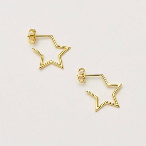 Estella Bartlett Open Star Hoop Earrings Gold Plated 