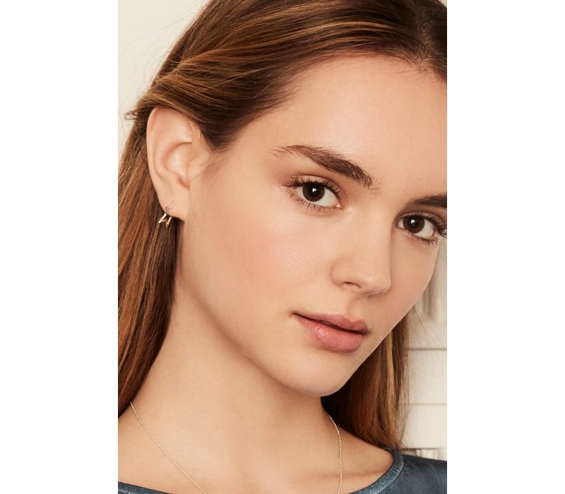 Estella Bartlett Open Star Hoop Earrings Silver Plated