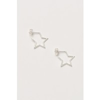 Estella Bartlett Boucles D'Oreilles Hoop Open Star Argenté