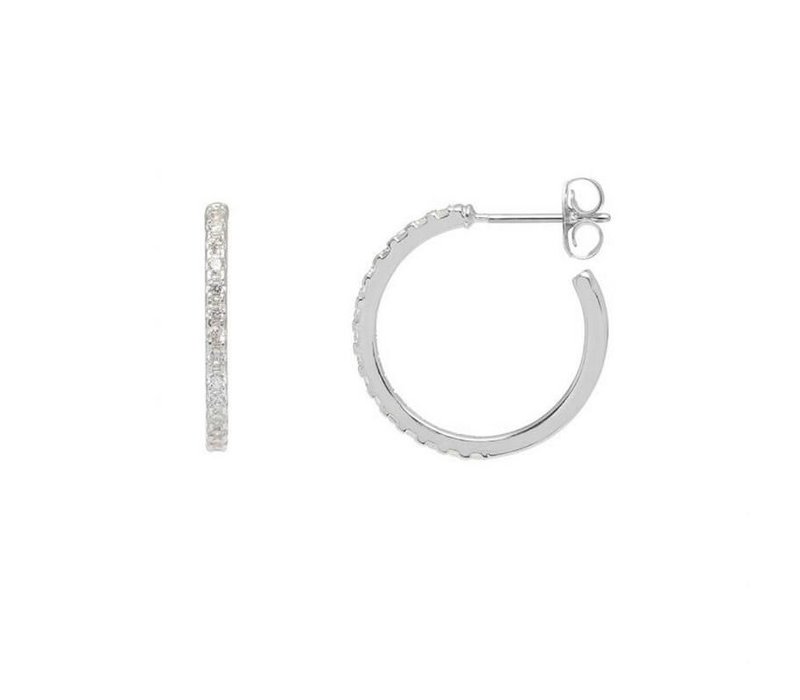 Estella Bartlett Pave Set Large Hoop Earrings  Silver Plated