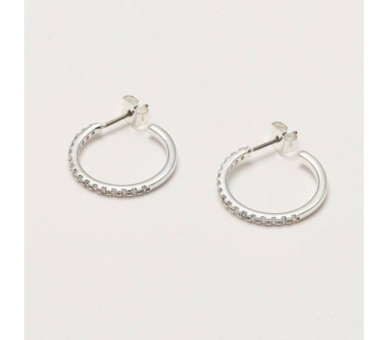 Estella Bartlett Boucles D'Oreilles Hoop Pavé de Pierres Argenté