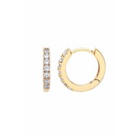 Estella Bartlett Pave Set Hoop Earrings Gold Plated with White Cubic Zirkonia