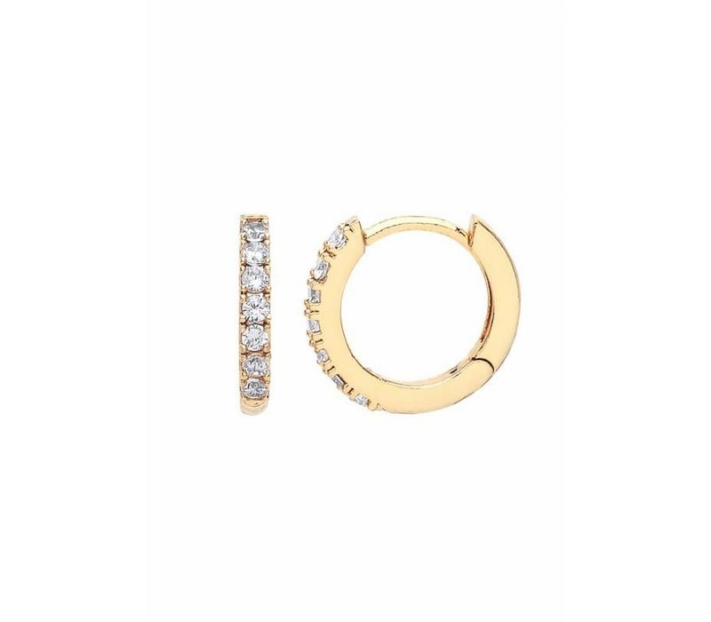 Estella Bartlett Pave Set Hoop Earrings Gold Plated with White Cubic Zirkonia