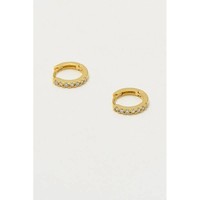 Estella Bartlett Pave Set Hoop Earrings Gold Plated with White Cubic Zirkonia