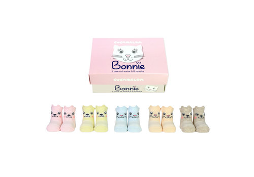 Odd Socks ODD Socks Bonnie Box met 5 paar kindersokken 0 - 12 maanden