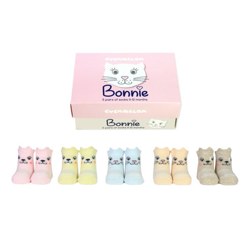 ODD Socks Bonnie Box met 5 paar kindersokken 0 - 12 maanden 