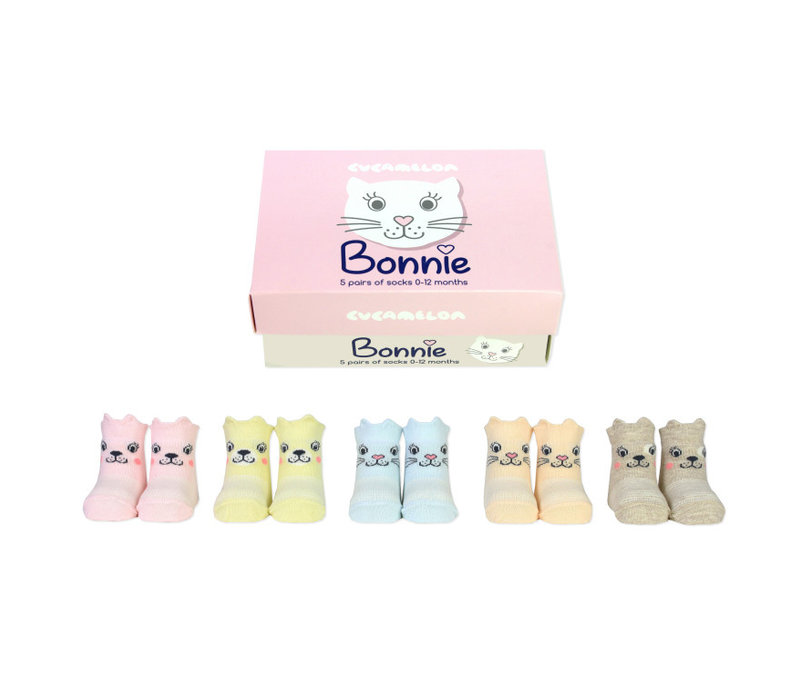 ODD Socks Bonnie Box with 5 Pairs of Childrens Socks 0 to 12 months