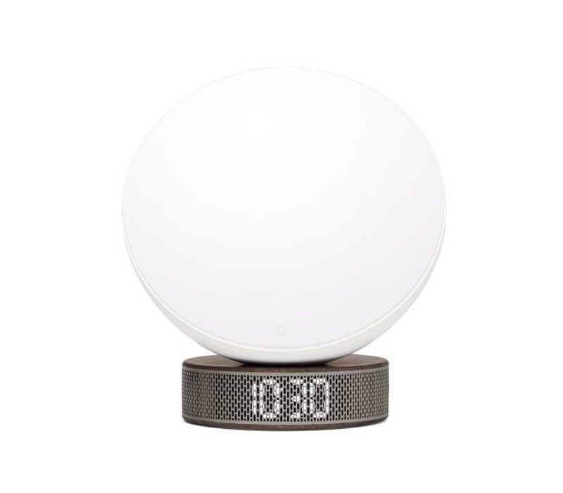 Lexon Miami Sunrise Clock & Light White/Wood